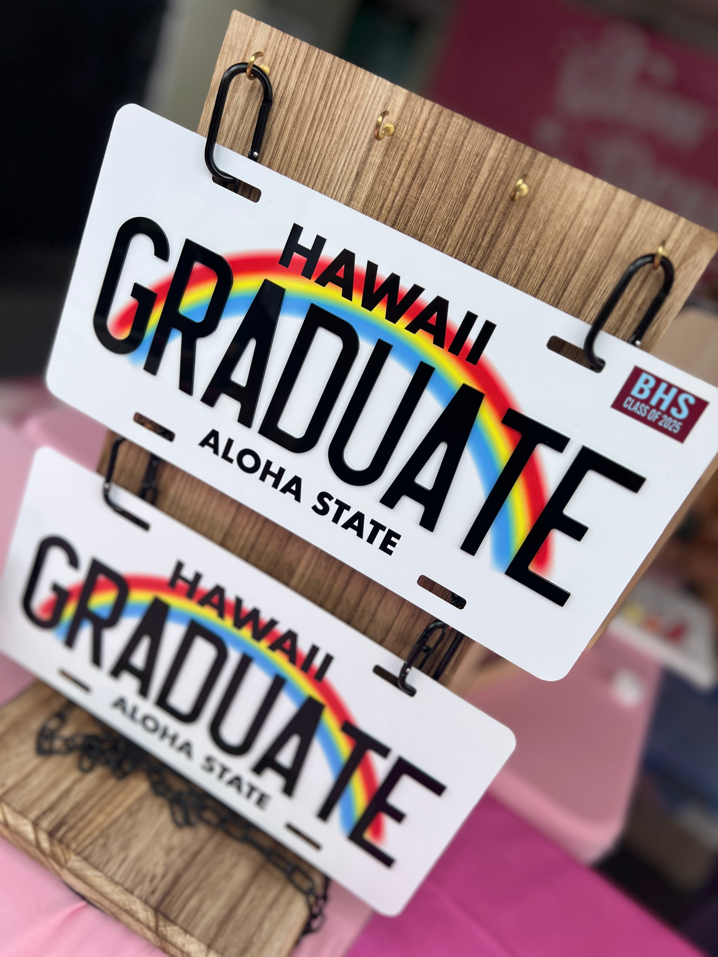 Customized Graduation License Plate Lei
