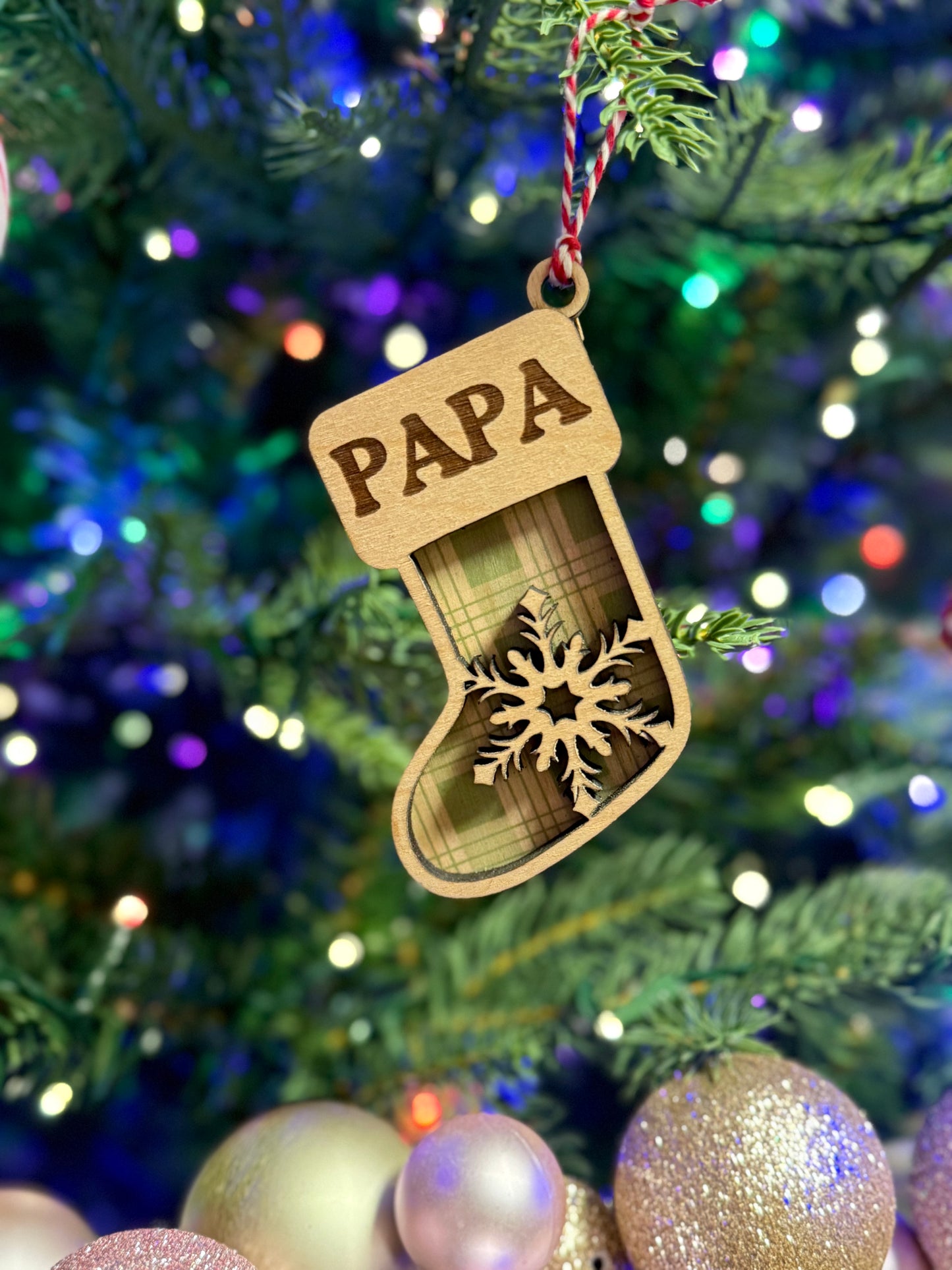 Wooden Stocking Ornament