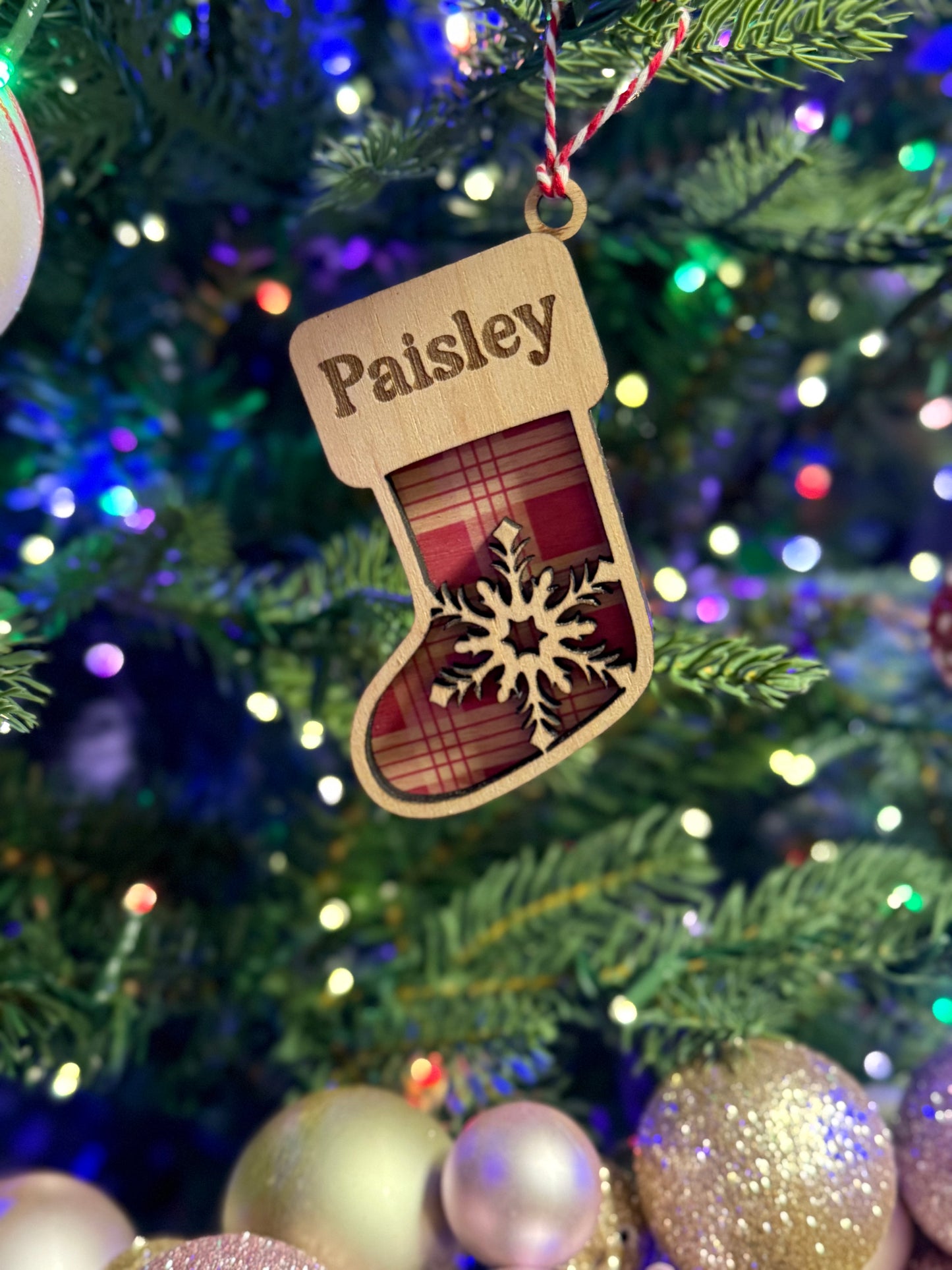 Wooden Stocking Ornament