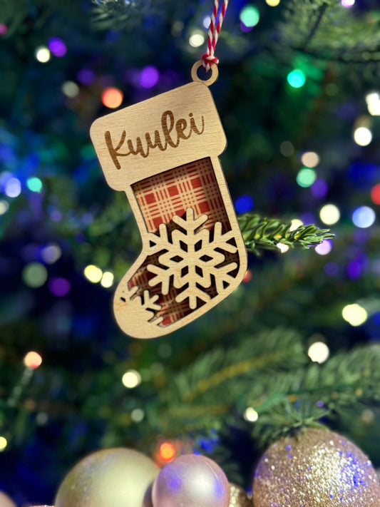 Wooden Stocking Ornament