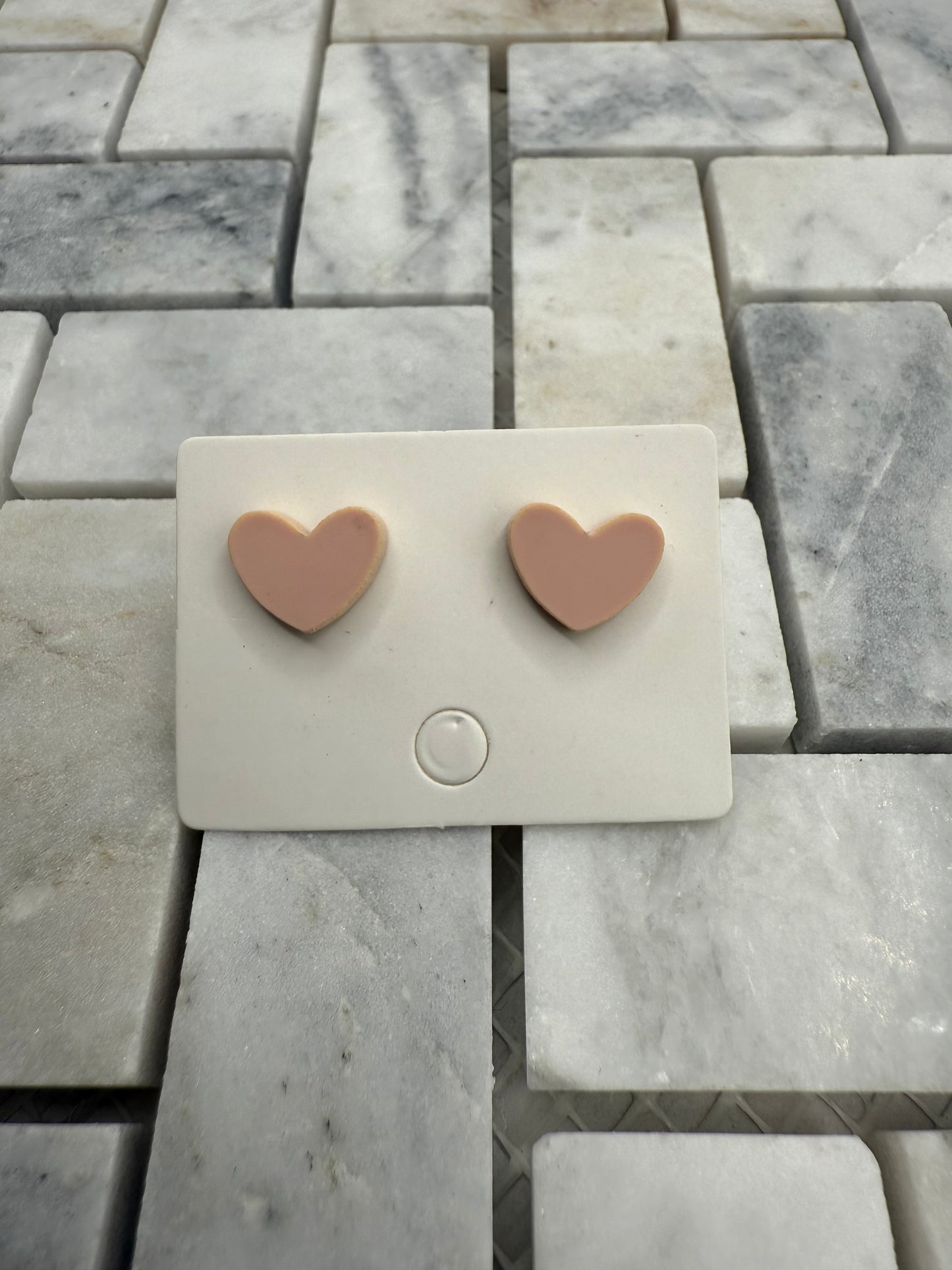 Pink Heart Earring Studs